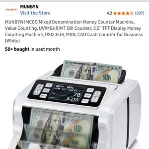 White Money Counting Machine